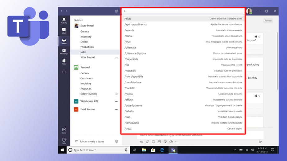 i segreti della barra di ricerca di Microsoft Teams